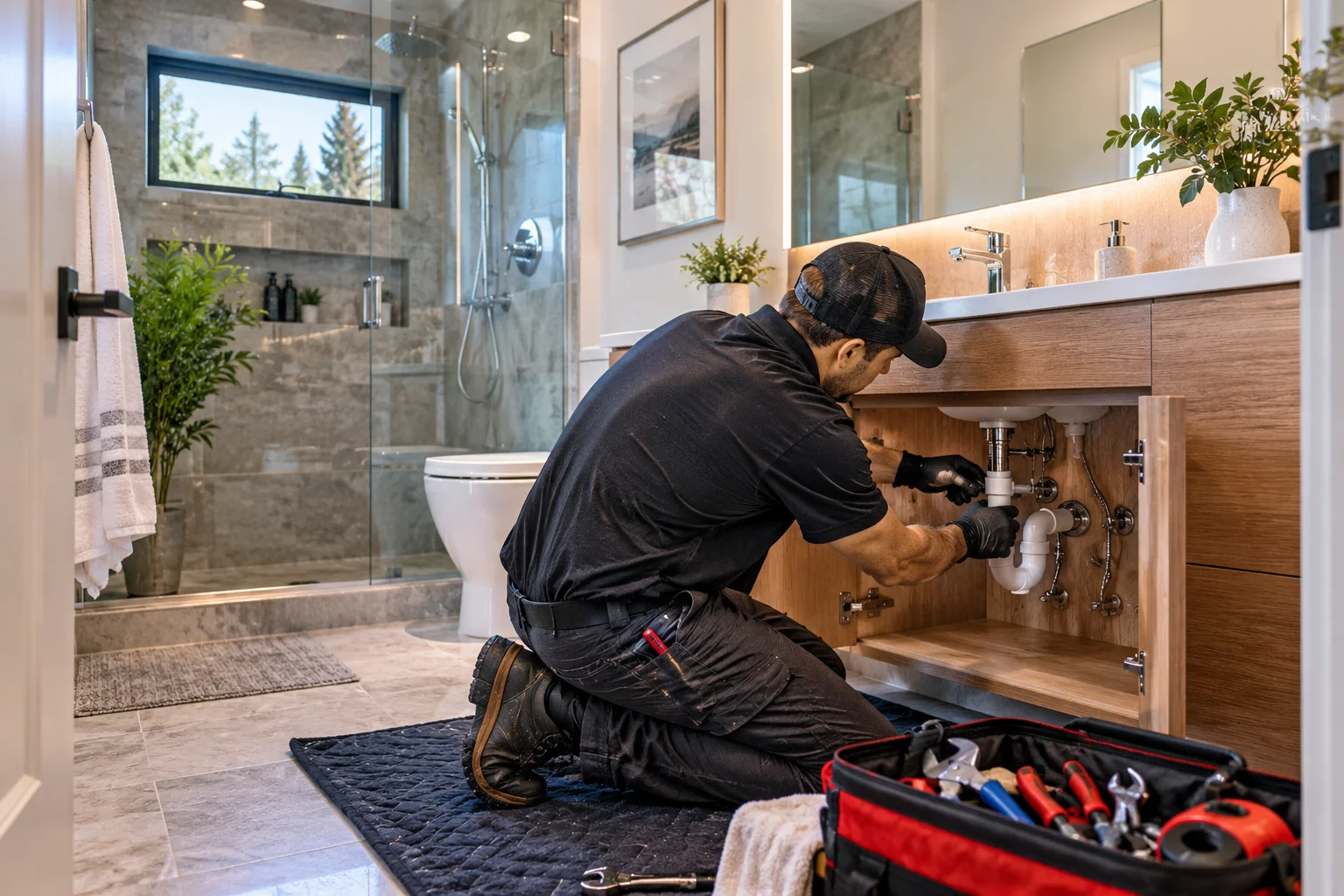 Water leak affecting the lower level of a residential home