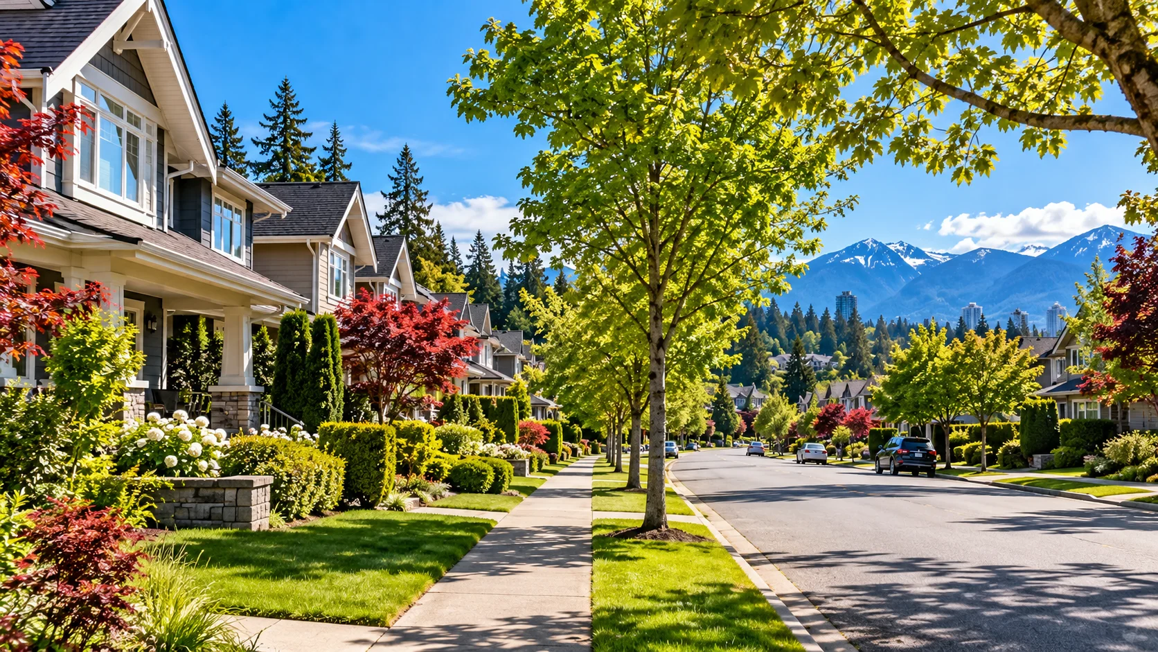Homes in a residential neighbourhood in the Lower Mainland
