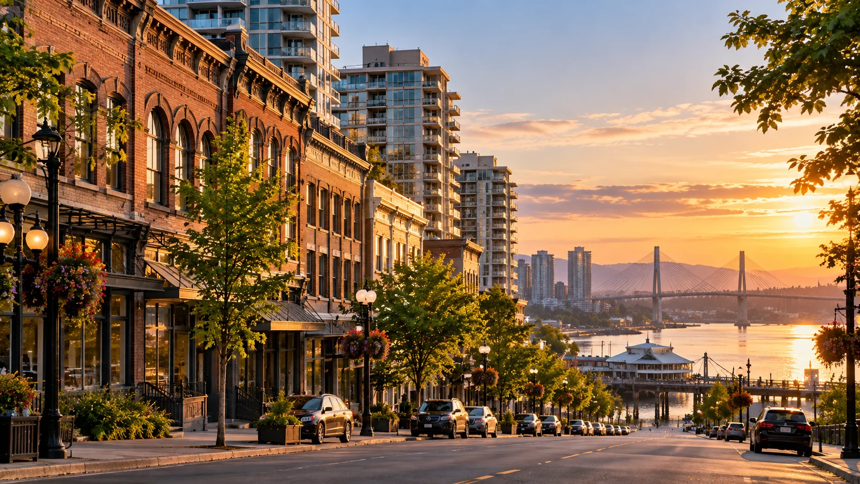 Residential and heritage buildings in New Westminster